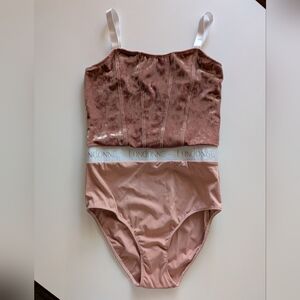 Londonne Athena Velvet Leotard Imperial Topaz Adult Large LIKE-NEW Eleve